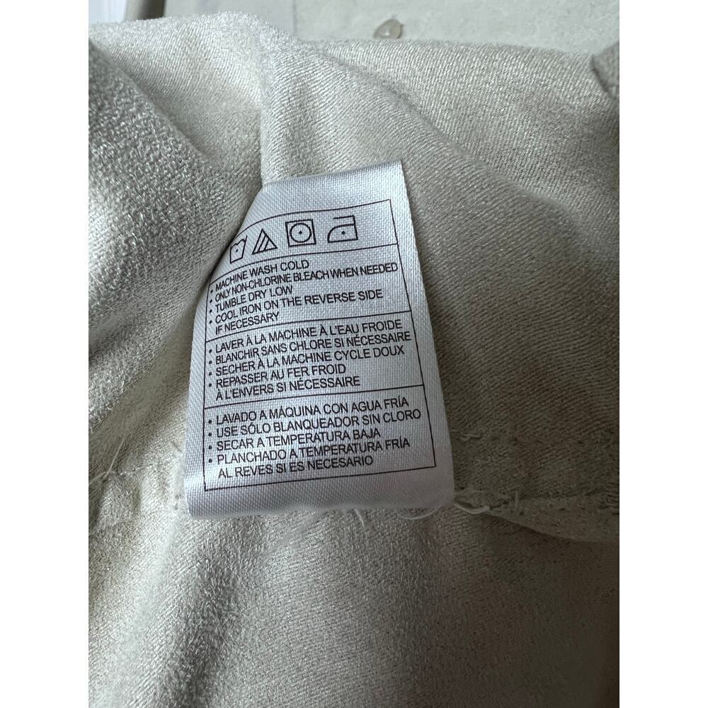 George Foreman Men's Long Sleeve Button Up Beige Suede Pocket Shirt Size 3X/Big - Picture 4 of 9
